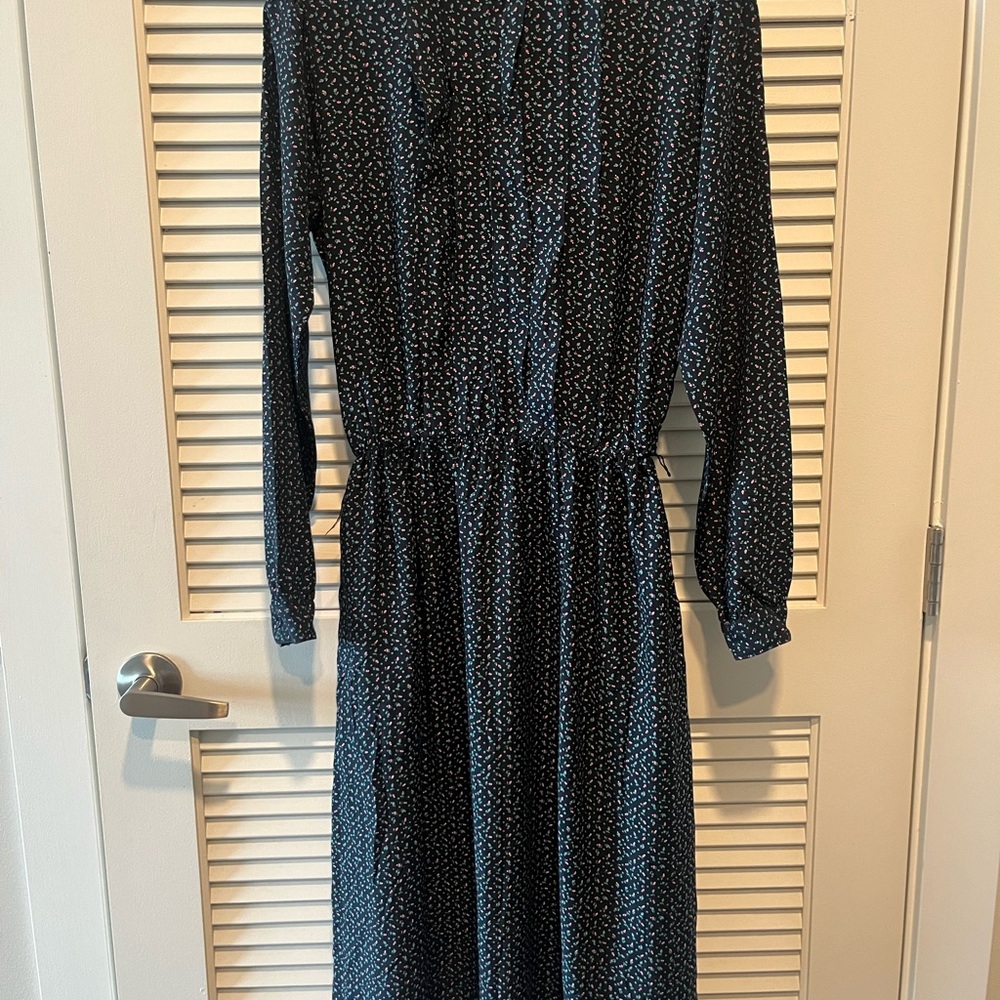 Vintage JoS. A. Bank Blue Pleated Long Sleeve Dress